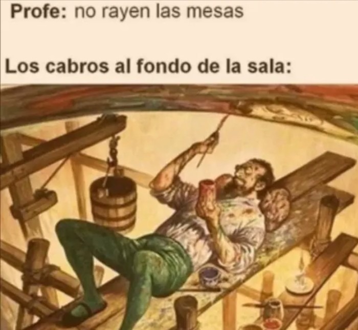 Haciendo la última cena en clases - meme