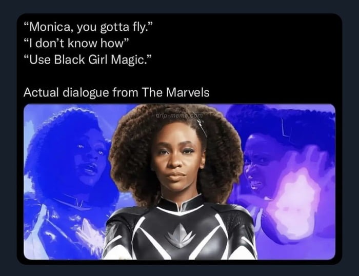 The Marvels director - "fans are virulent and violent and racist and sexist and homophobic". The movie; - meme
