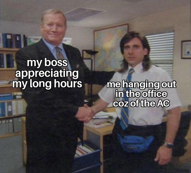 when you have air conditioner at work - meme