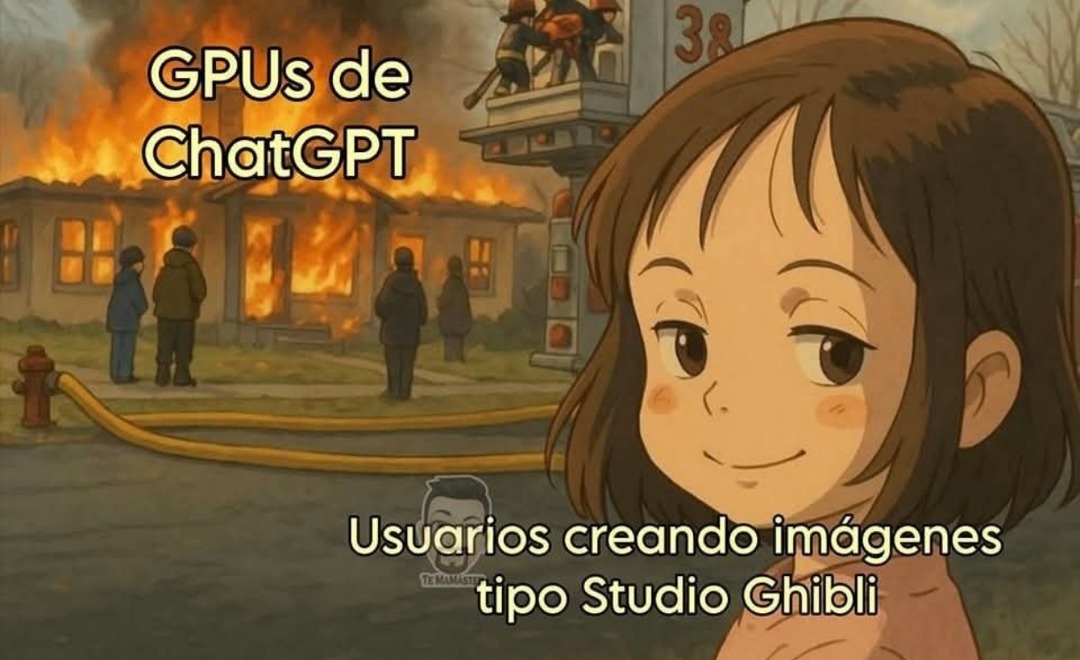 chatgpt con 38 gpus, yo haciendo imagen estilo ghibli - meme