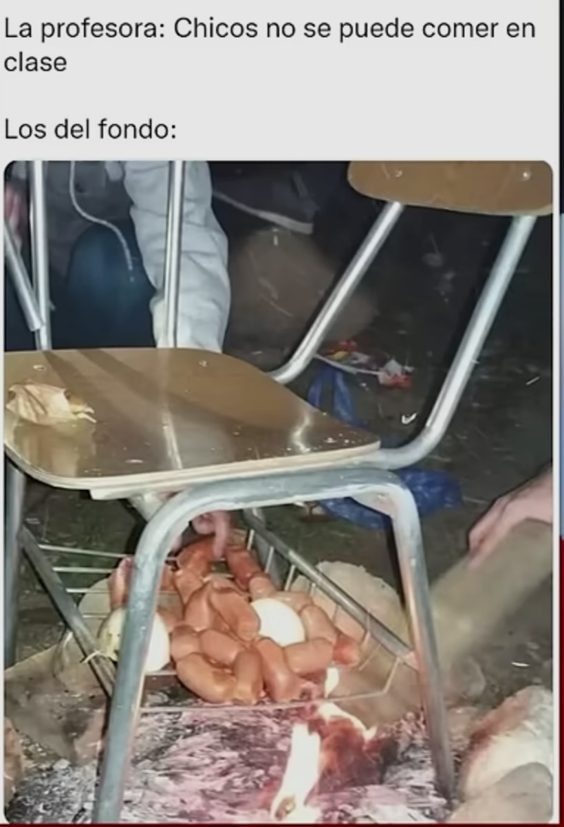 Quemando el suelo para hacerse salchichónes - meme