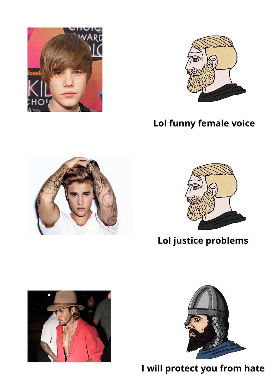 Justin Bieber in 2024 - meme