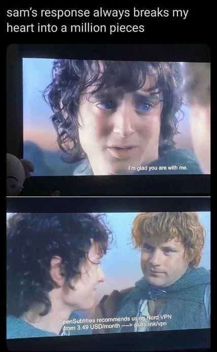 Sam has the best lines - meme