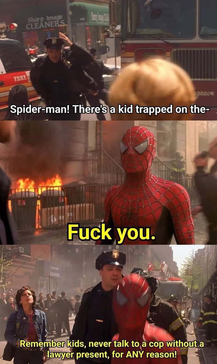 never snitch without a lawyer - meme