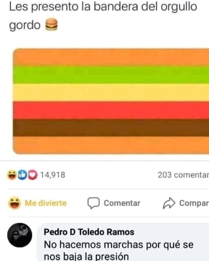 Bandeja del orgullo gordo - meme