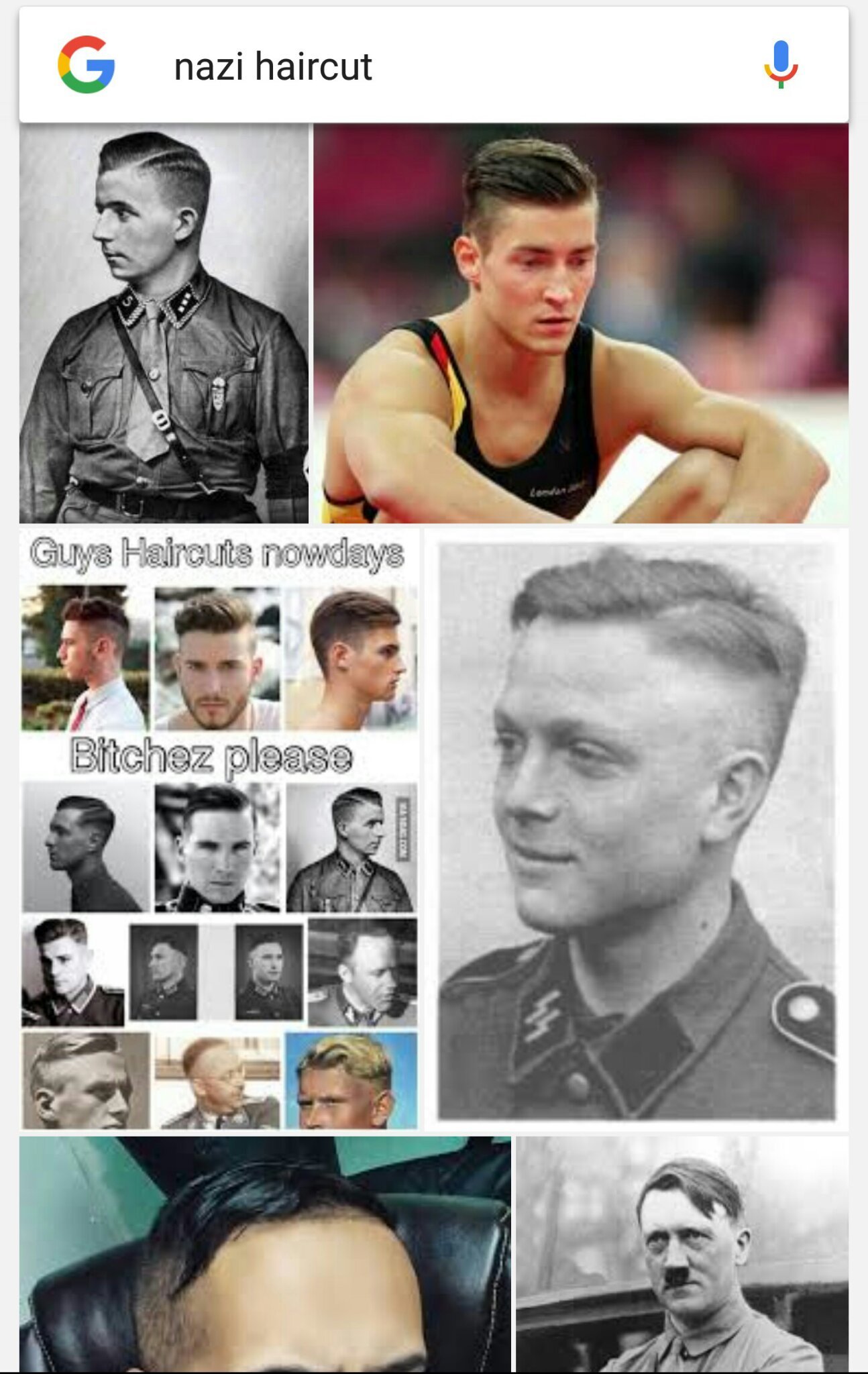 Go ahead, Google Nazi haircut.... - meme