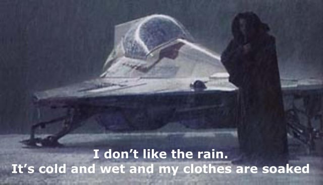 I don't like the rain - meme