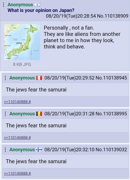 The jews fear the samurai - meme