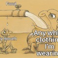 eating wearing white clothing