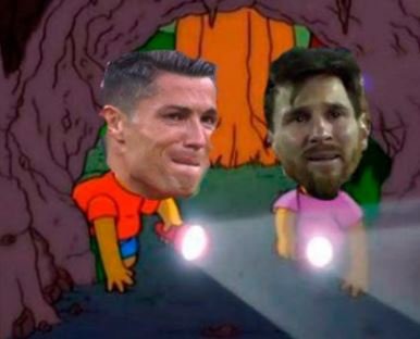 Cristiano y Messi cuando se enfrenten y sepan que es su última vez - meme
