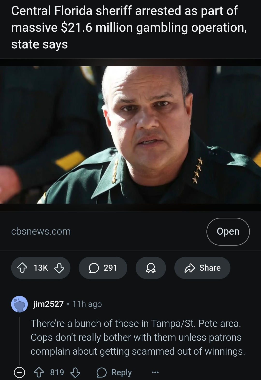 Florida sheriff arrested in $21M gambling ring - meme
