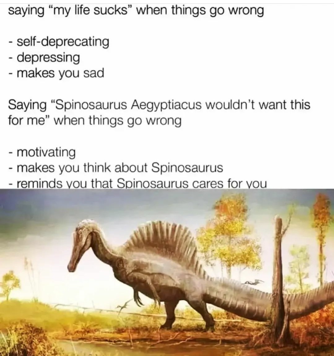 Spinosaurus is counting on you, dont let him down - meme