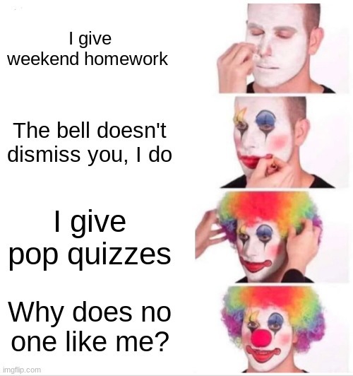 clown teachers - meme