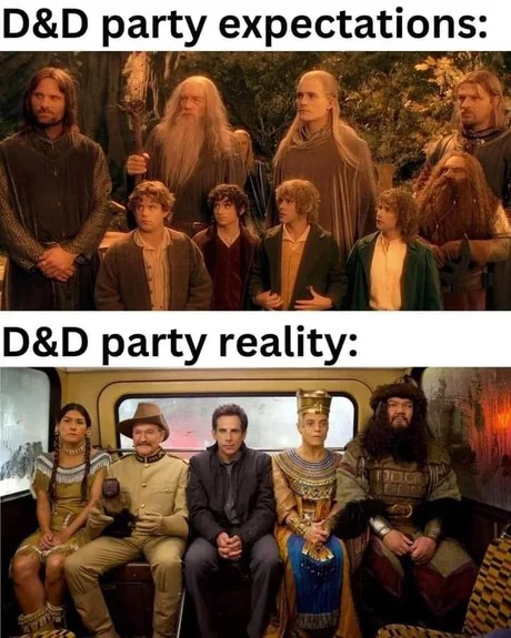 D&D party reality - meme