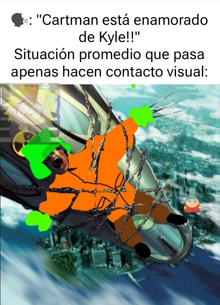 El meme es tán malo que ni marca de agua merece :v (El Kyle está mal dibujado aposta)