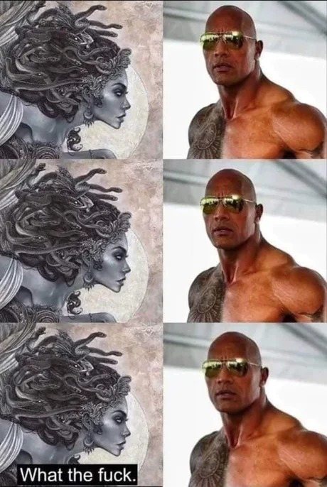 The Rock vs Medusa - meme