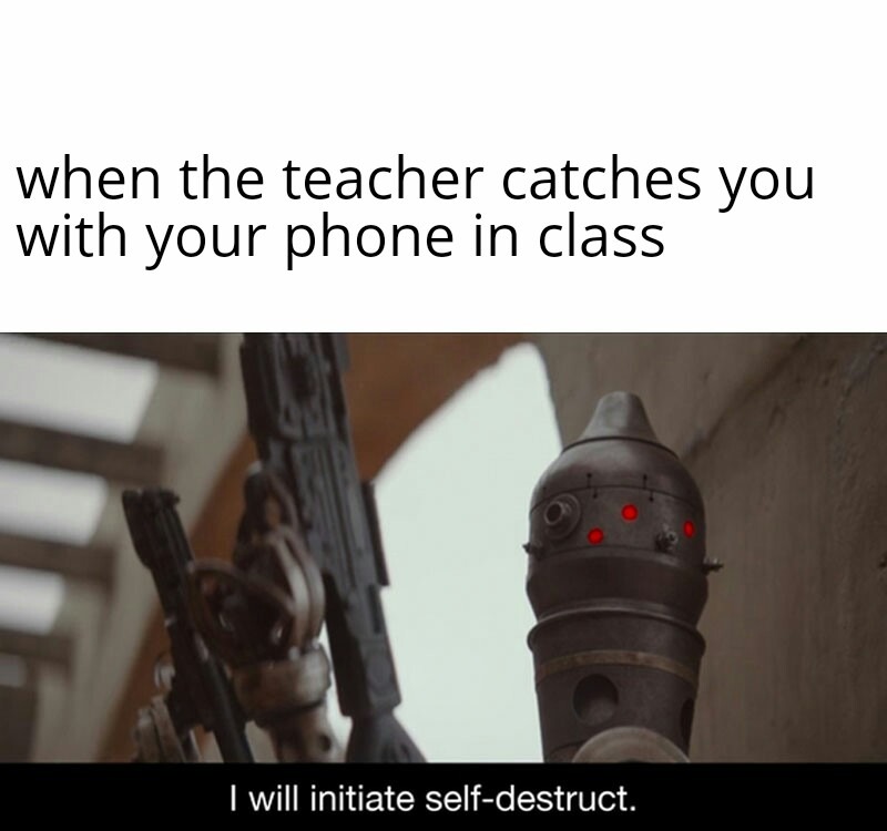 Don't use your phone in class - meme
