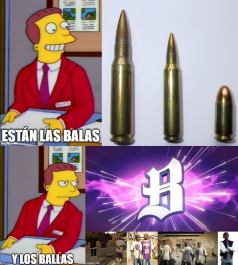 Este meme muestra como el fandom de GTA: San andreas gusta de las municiones, pero odia a los ballas.