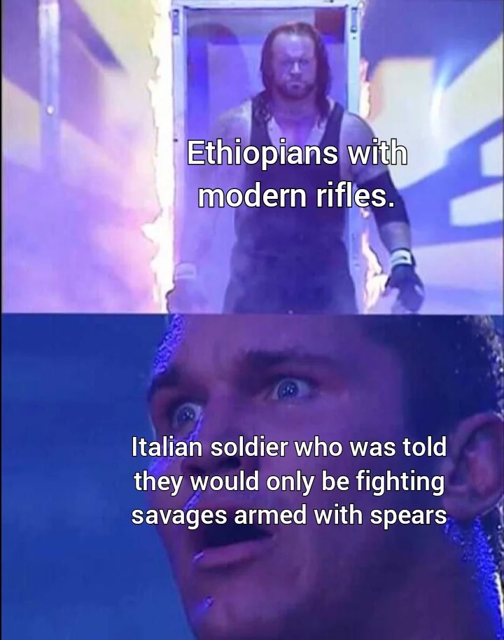 Ethiopia bullies Italy - meme