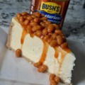 Beans on a cheesecake