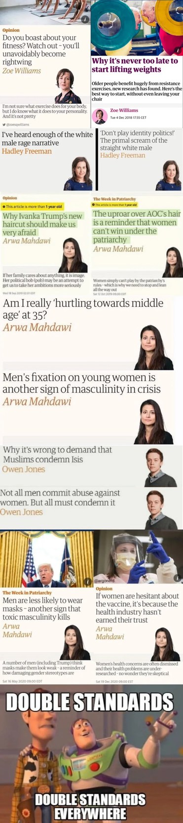 The Guardian double standards - meme