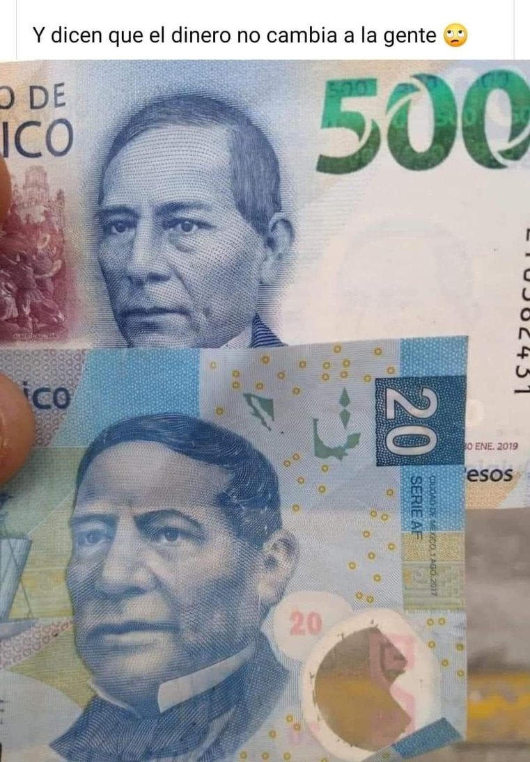 Memes reflexivos no. 20 pesos has cambiado beni