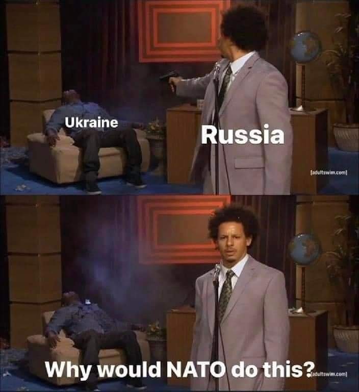 Can we get an F in the chat for Ukraine? - meme