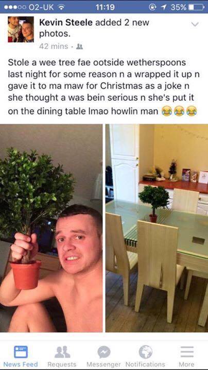 This was in Scotland, last Christmas, but I always wondered why he's naked... - meme