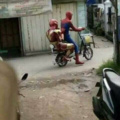 By the time he spider and iron crossed over the road :))