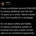 Why doesn't never missing a rent payment count for anything?