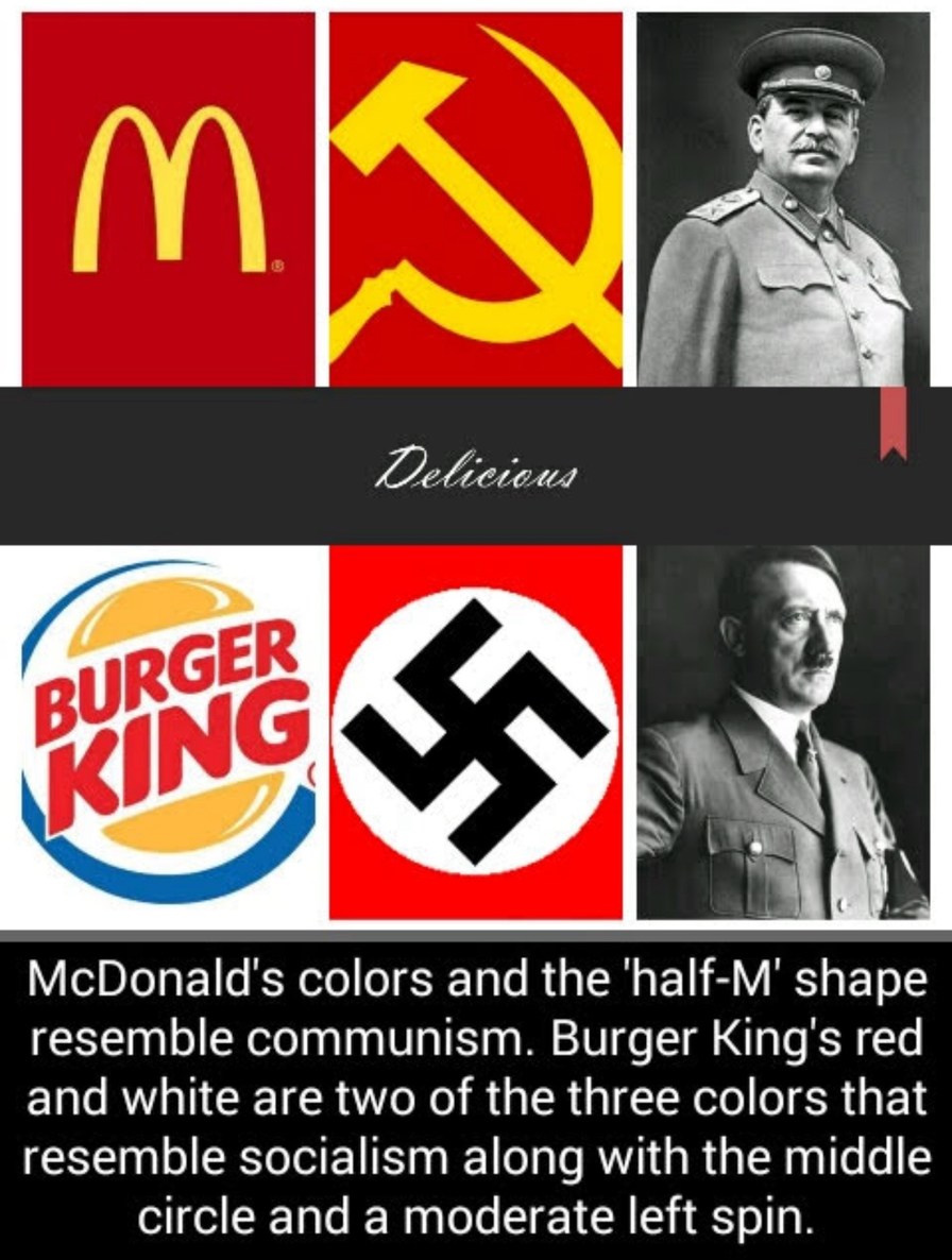 TIL that mcDonald’s and Burger King resemble radical leftism - meme