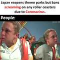 Japan reopens theme parks but bans screaming on any roller coasters due to Coronavirus