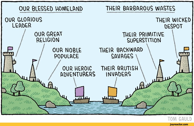 Our Blessed Homeland vs Their Barbarous Wastes - meme