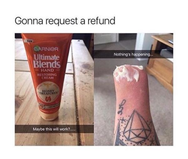 Hand restoring cream - meme