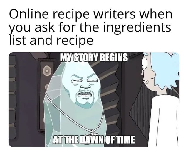Online recipe - meme