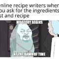 Online recipe
