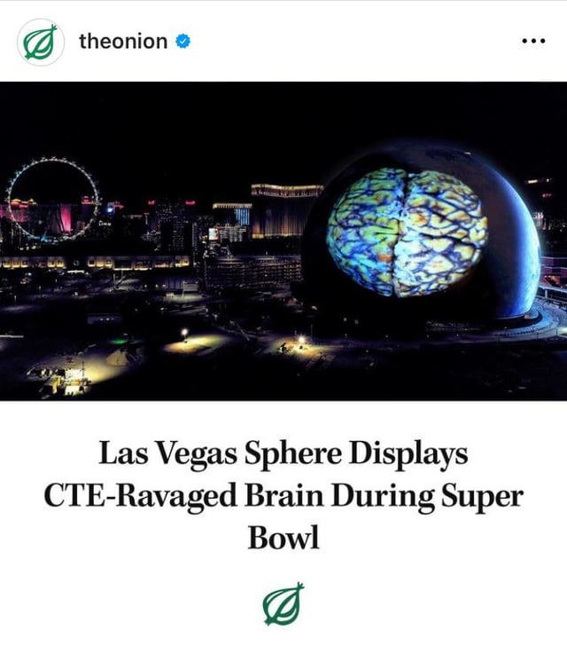 las vegas sphere during the Super Bowl - meme