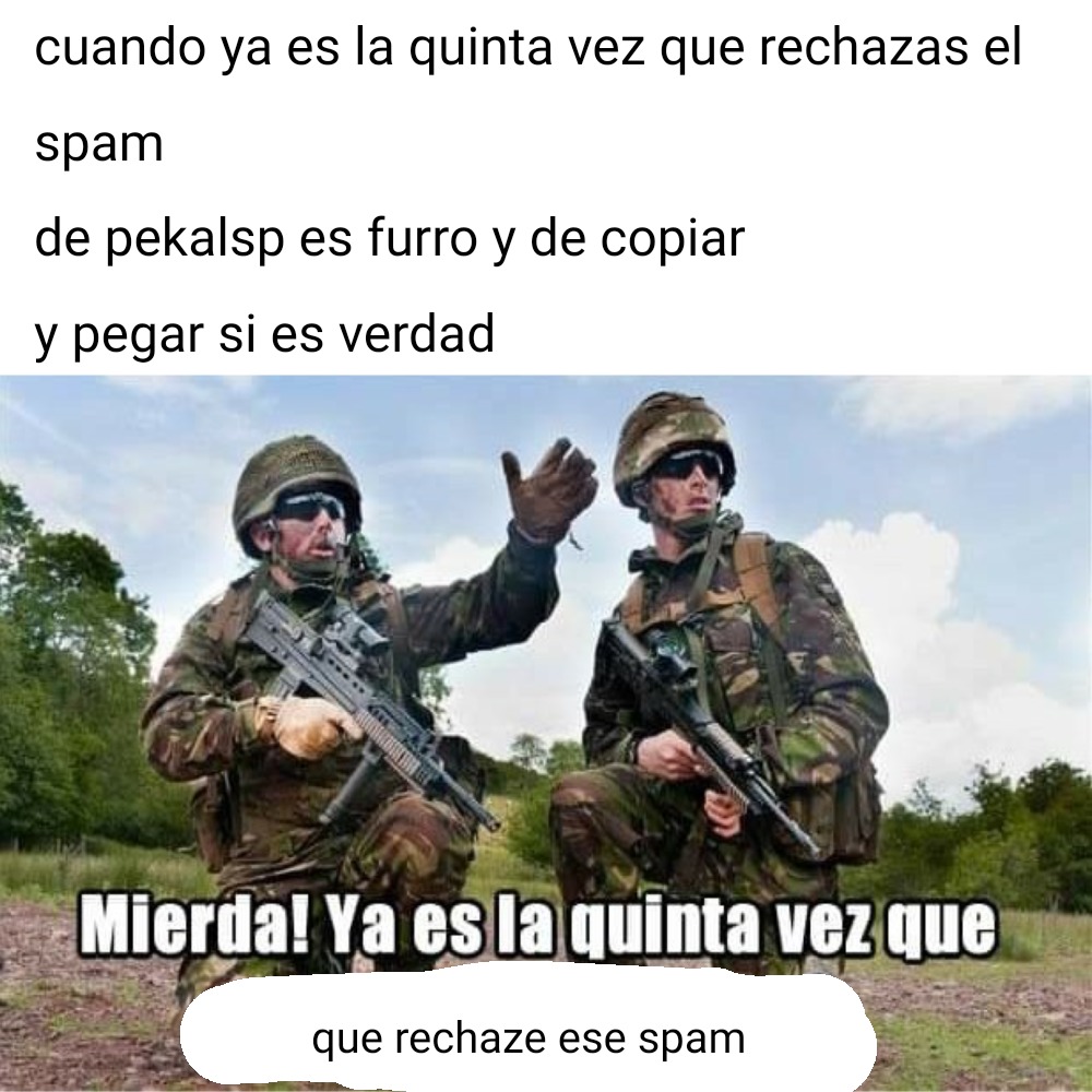 Ya enserio quien es el hijo de puta que hace spam? - meme