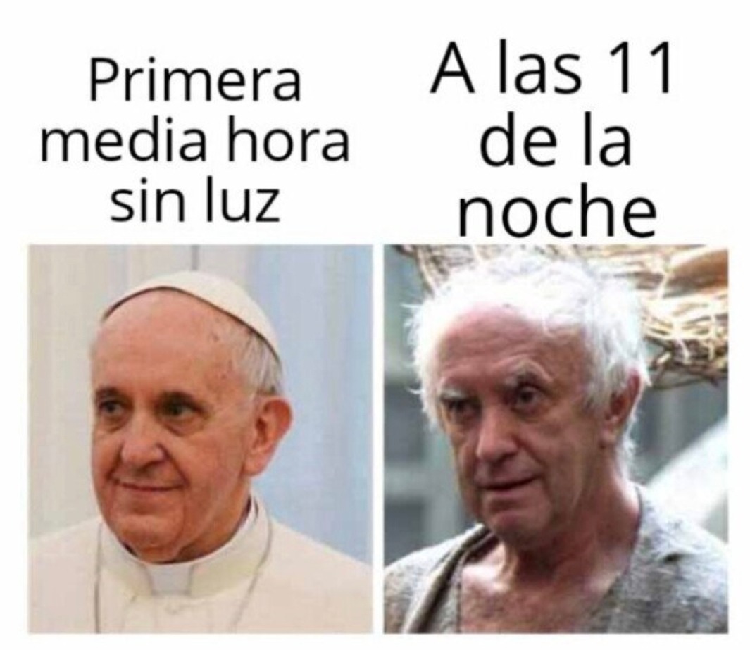 Media hora sin luz y ya me siento en la Edad Media - meme