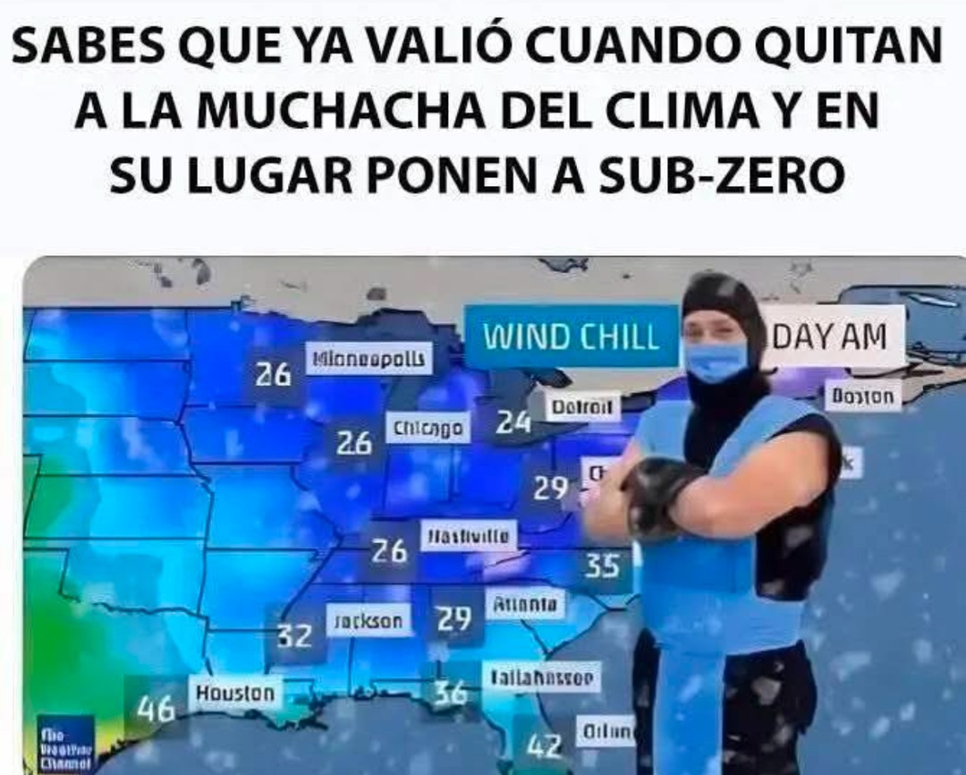 Subzero el mejor meteorólogo - meme