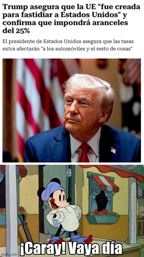 Aranceles de Estados Unidos par ala union europea del 25% - meme