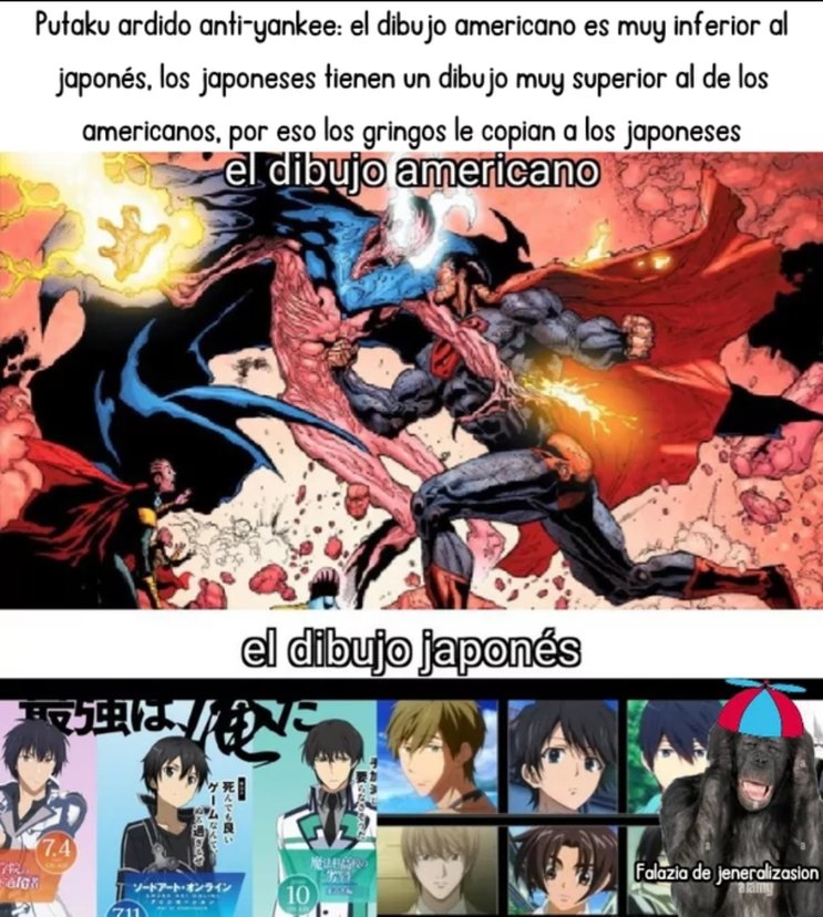 Facts: el creador del mieranime se copio de las peliculas de disney para hacerlos y despues varios jotoponeses le copiaron las poses del superchad a los gringos - meme