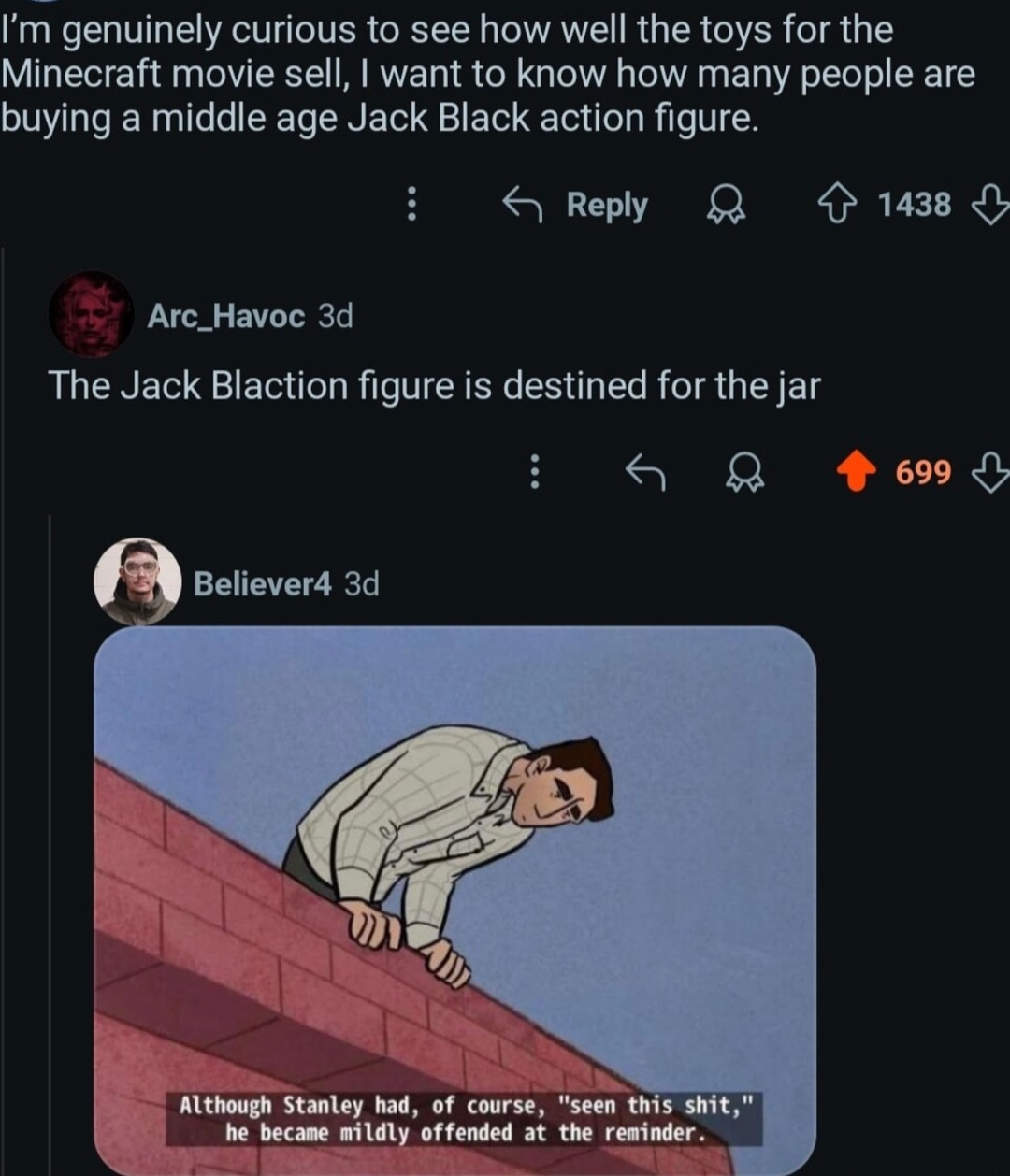 The Jack Black action figure is not safe from the jar - meme