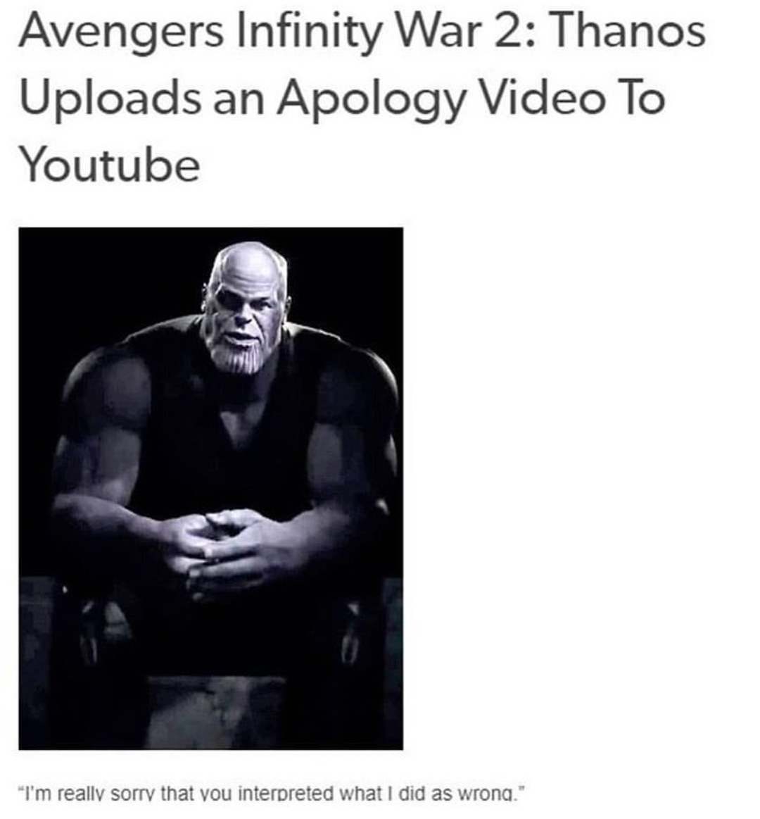 Thanos got demonitized - meme