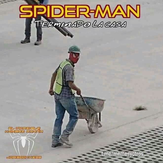 Filtran escenas de la nueva peli de spiderman - meme