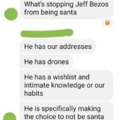 What's stopping Jeff Bezos from being santa?