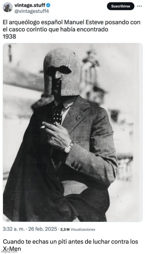 Magneto llevaba un casco corintio - meme