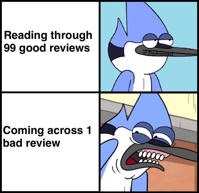 Reading reviews - meme