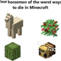 Horsemen of the worst ways to die in Minecraft