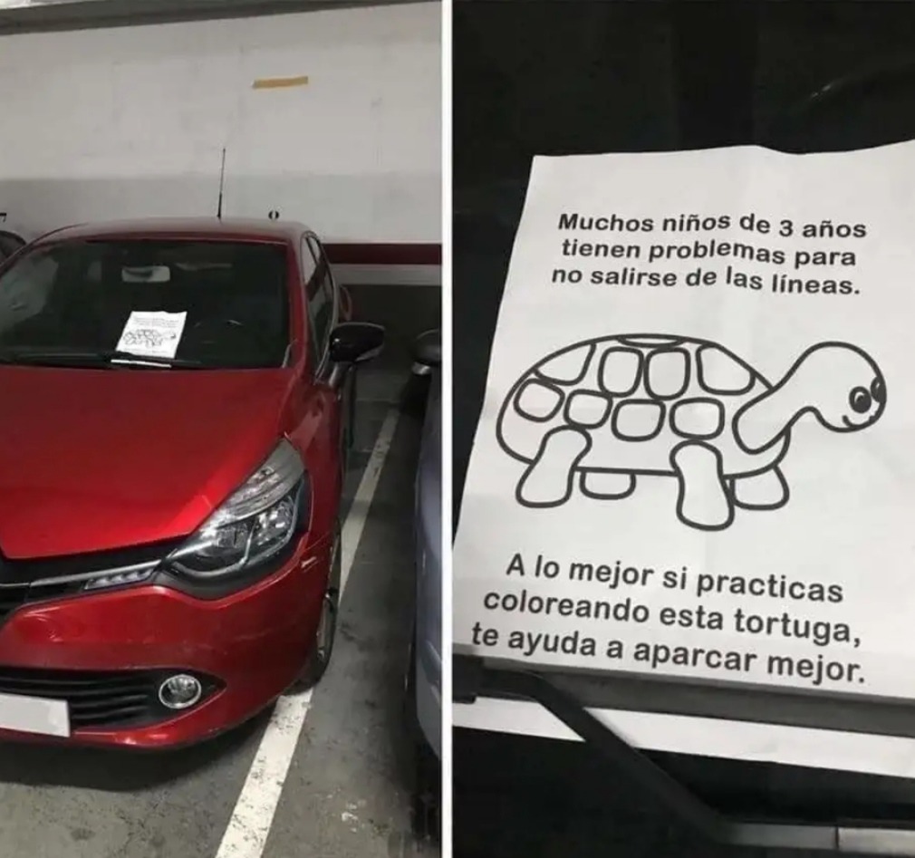 Malditos imbéciles que no saben aparcar - meme